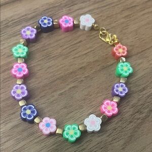 Colorful Flower Bead Kids Bracelet - Multicolor